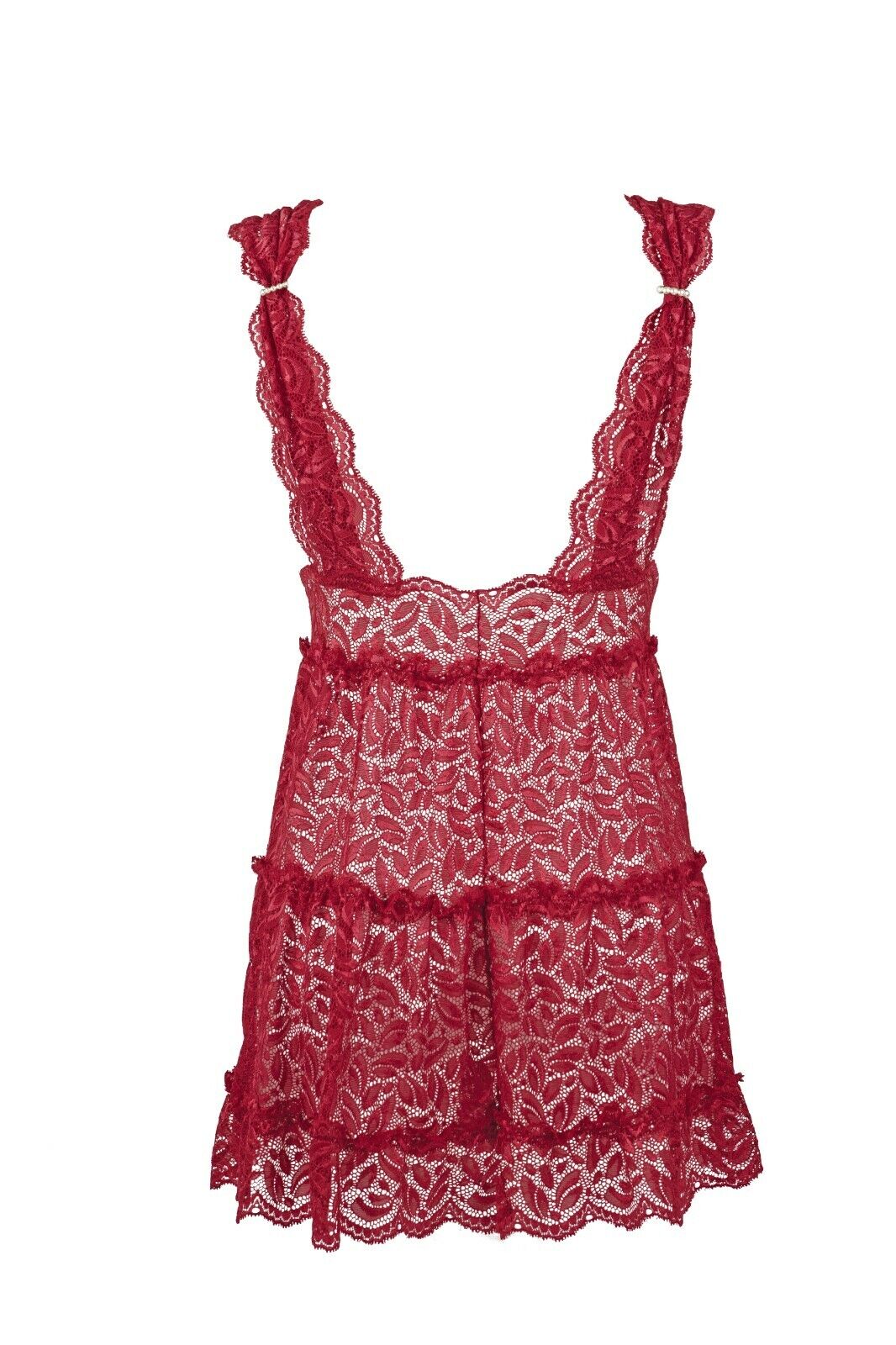 Bracli Neglige LOLITA Nachthemd Brautdessous mit Spitze und Perlen