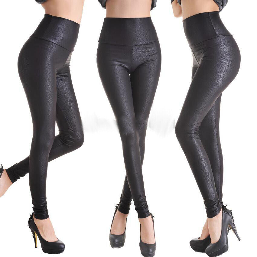 Leggings LC7748 Lederlook Wetlook hüfthoch