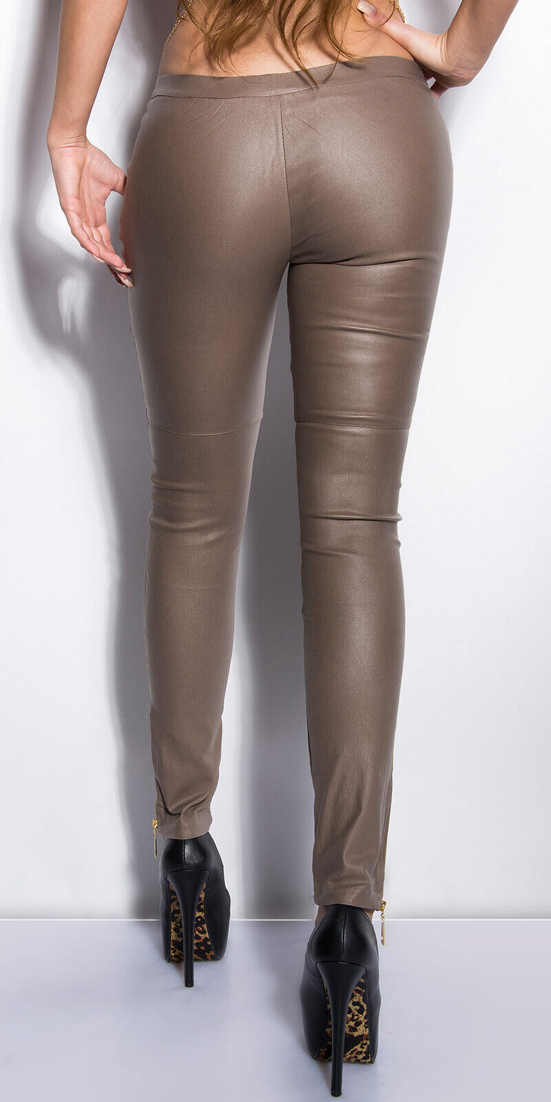 Sexy Hose Lederlook mit Zippern