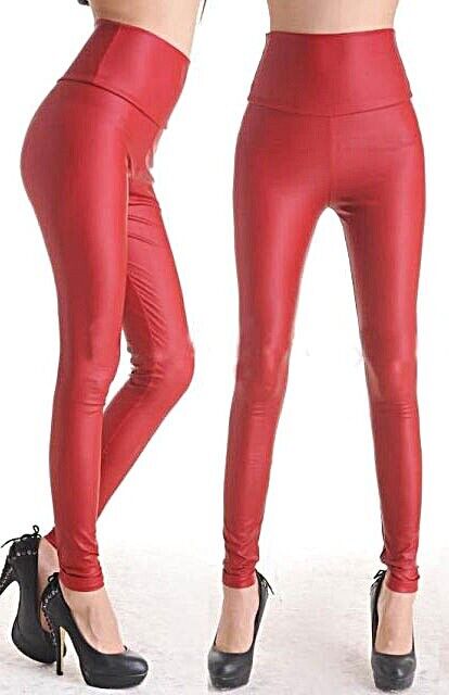 Leggings LC7748 Lederlook Wetlook hüfthoch