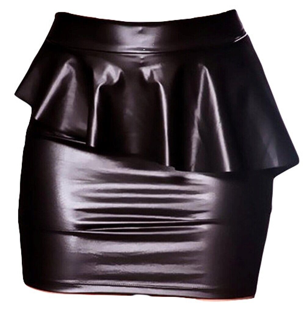 Minirock W377986 Wetlook mit Rüschen