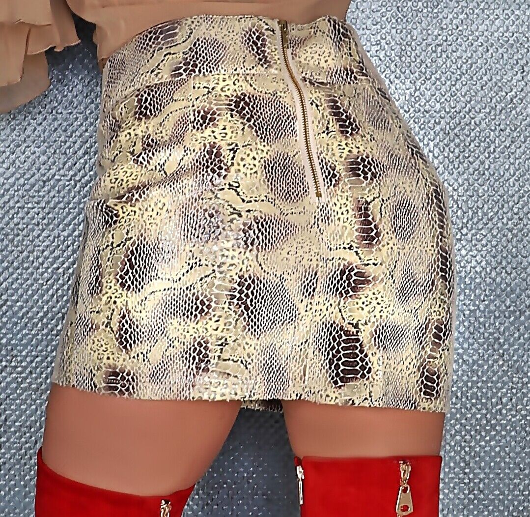 Minirock reptil beige Wetlook SW-KL-GCS576-beige