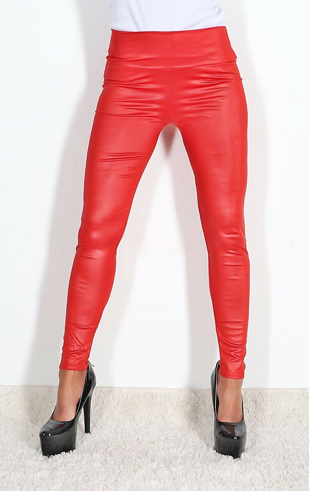 Leggings OneSize S/M LC7748-3 Lederlook Wetlook hüfthoch