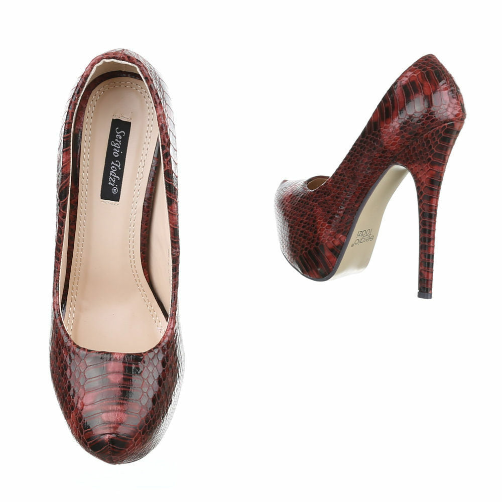 High Heels Plateau SW-HP-6 in Schlangenoptik