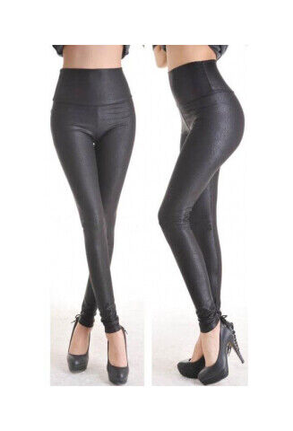 Leggings LC7748 Lederlook Wetlook hüfthoch