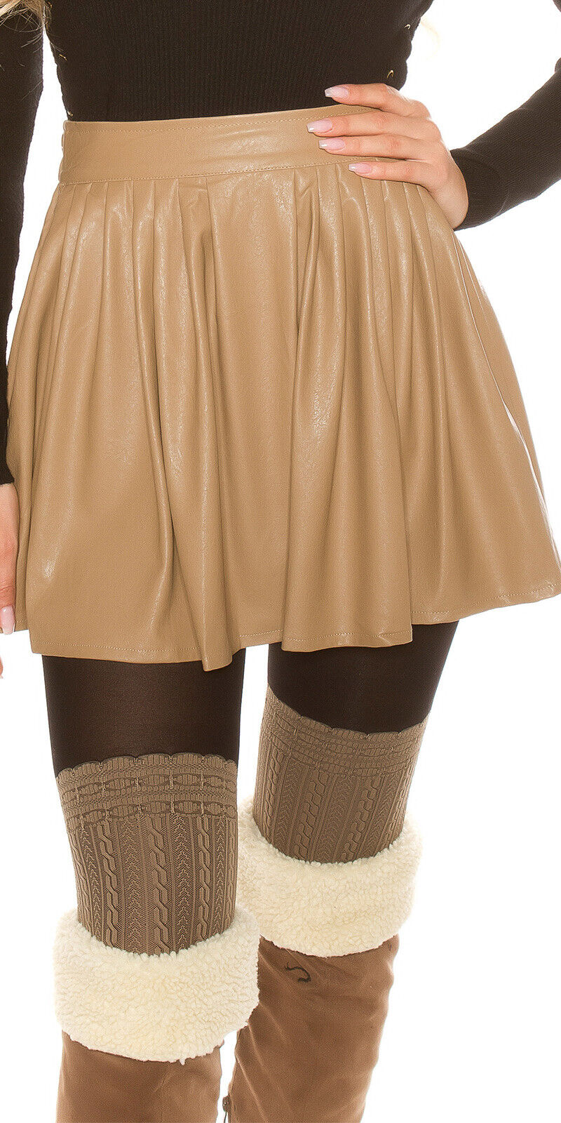 Faltenrock im Lederlook IN-R1261