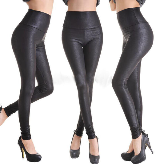 Leggings LC7748 Lederlook Wetlook hüfthoch