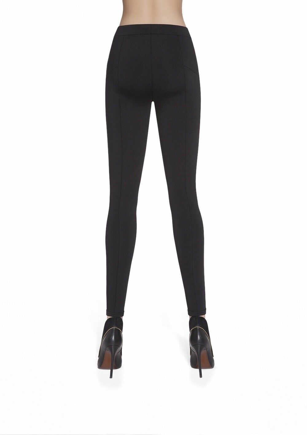 Leggings Martina, elastisch, figurformend, mit Kunstledereinsätzen