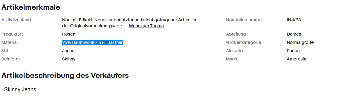Skinny Jeans mit Perlen